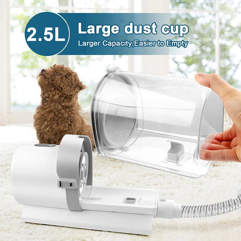 7-in-1 White Pet Grooming Kit with Low Noise Vacuum