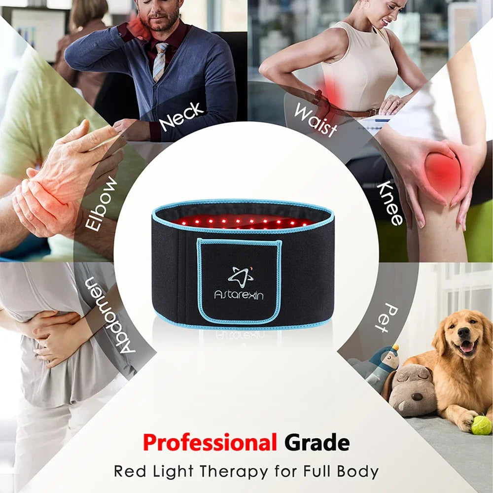 105 LED Red & Infrared Therapy Belt Portable Waist Wrap for Muscle & Joint Pain Relief