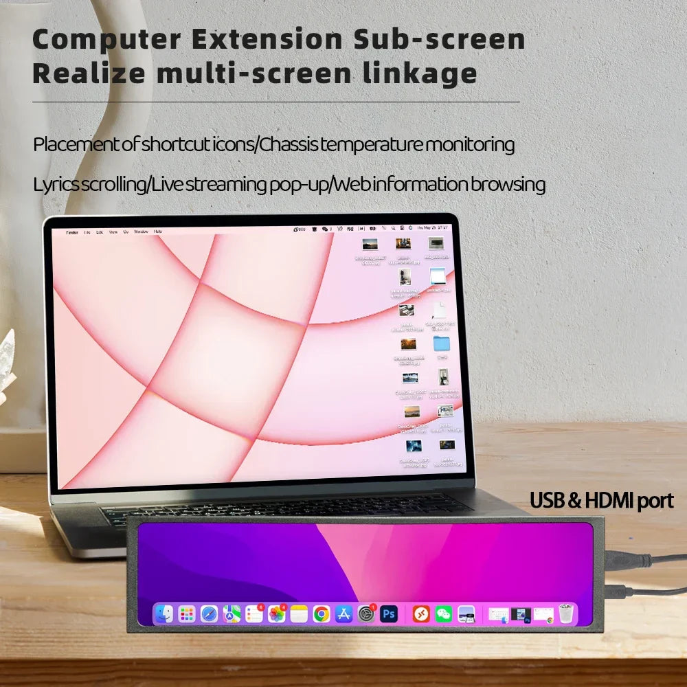 11.3" IPS USB-Powered Ultra-Wide Portable Monitor – 1920x480 Resolution