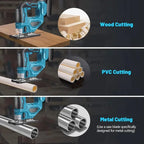18V Cordless Curved Jigsaw – 3000RPM, Adjustable Bevel Cutting, Compatible with Makita Batteries