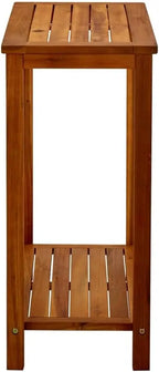 Outdoor Solid Acacia Console Table Weather-Resistant Patio & Terrace Furniture, 80x35x75cm