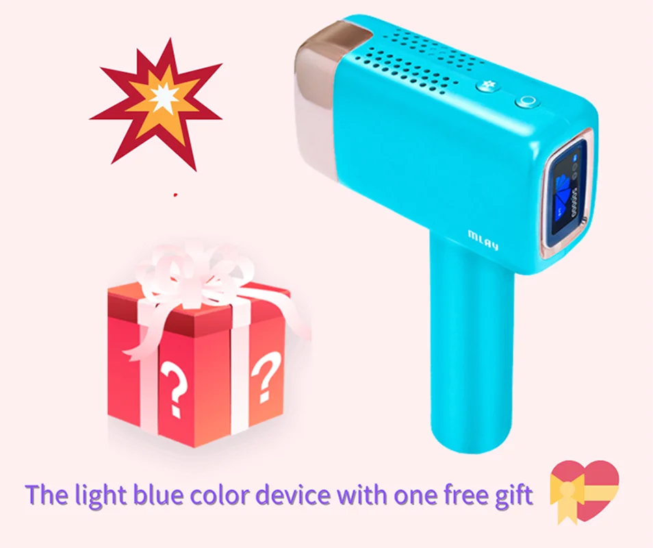 2-Lens Laser Epilator with 500K Flashes and ICE Cooling