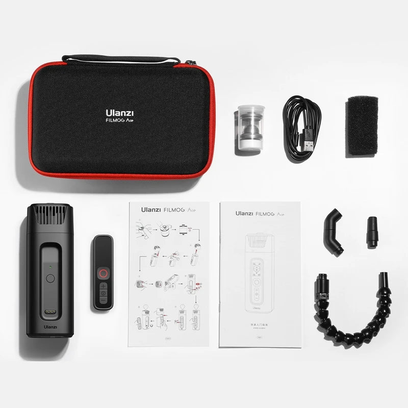 Compact 40W Cordless Fog Machine Black, Wireless Remote, for Film & Food Shoots