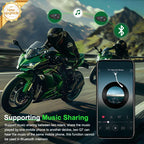 2-Piece Waterproof Helmet Intercom Set with Type-C