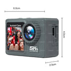 5K Action Camera with Dual Screen, Waterproof 30m & Remote AT-M40R -A 128GB