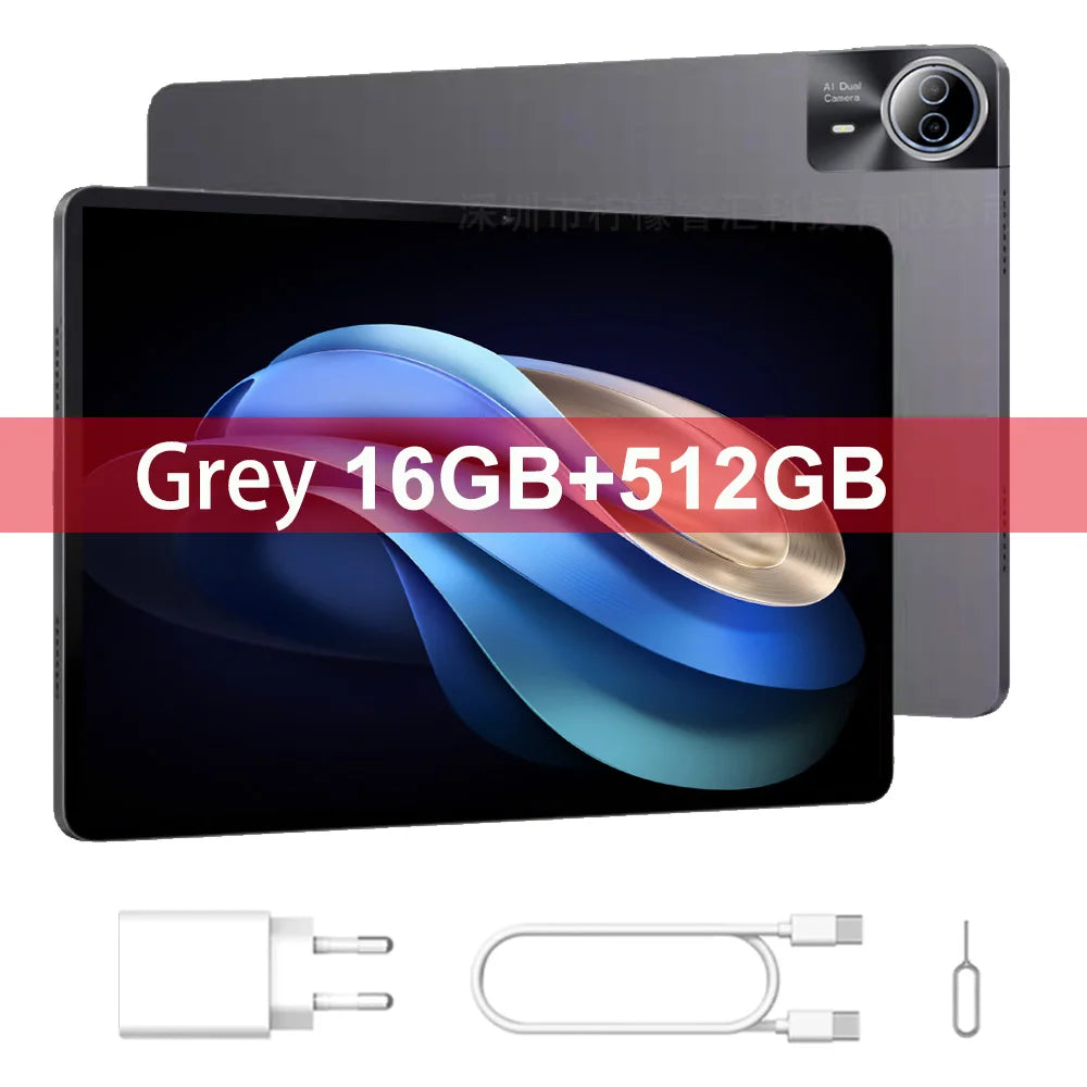 14" Android 2-in-1 Tablet with 12000mAh Battery, 16GB RAM, 512GB Storage, Dual SIM