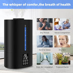 Large Room Humidifier with 3 Mist Levels, Quiet Sleep Mode & 360° Nozzle