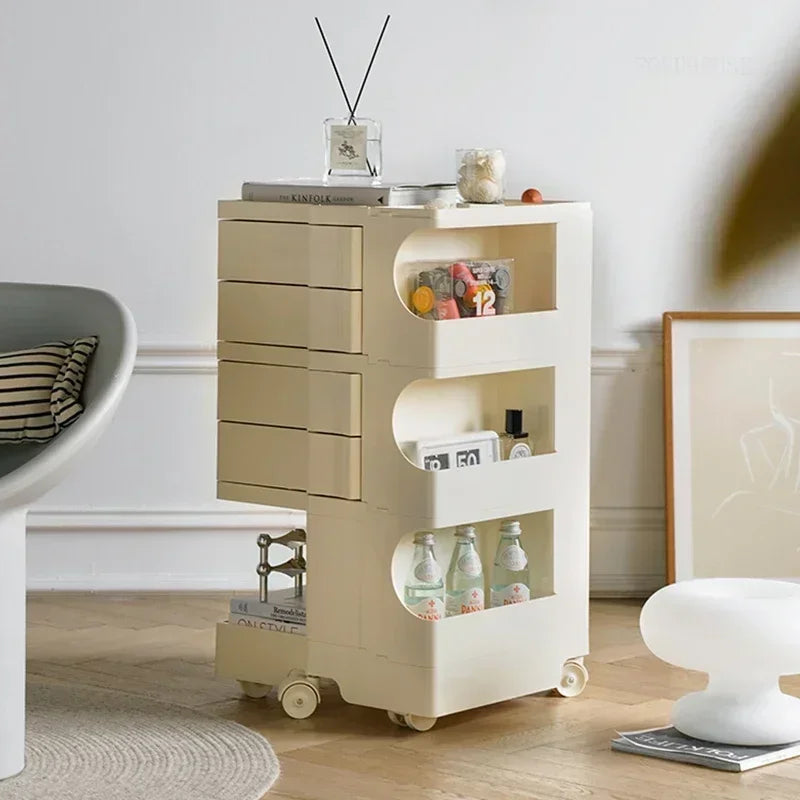 Rotating Storage Trolley with Wheels Multi-Layer Organizer Cabinet for Home & Salon