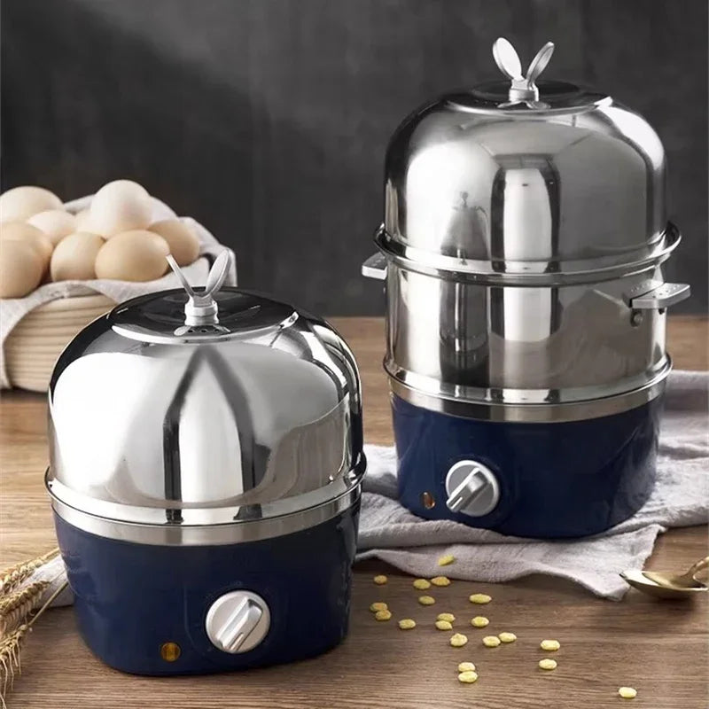 18-Egg Electric Boiler Steamer Stainless Steel, One-Touch Operation, 350W Power