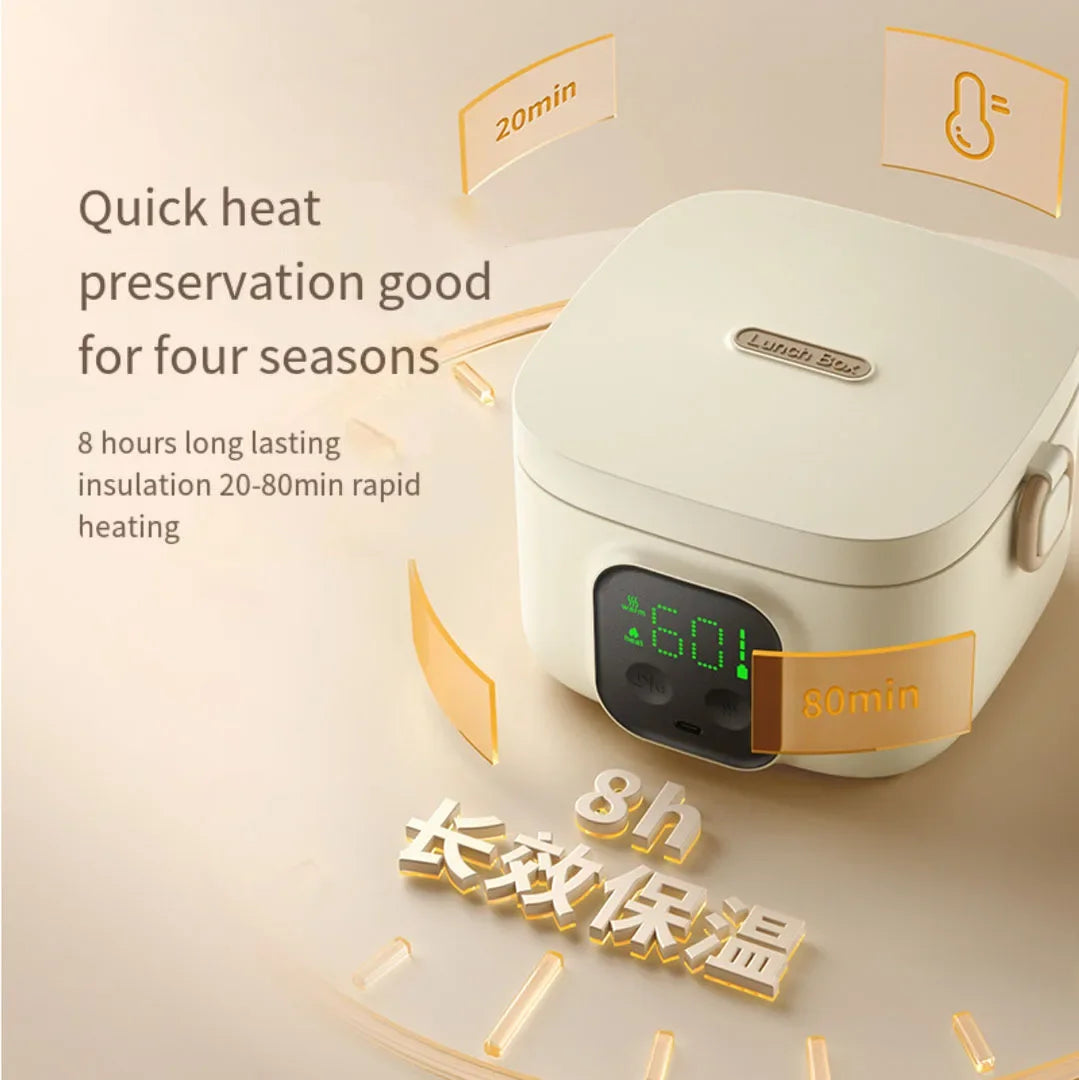 Rechargeable 500ml Travel Lunch Box with Water-Free Heating
