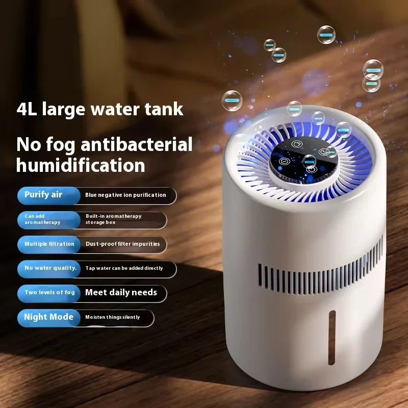 4L Rechargeable Filtered Air Humidifier Fog-Free Humidification with Auto Shut-Off for Home Use