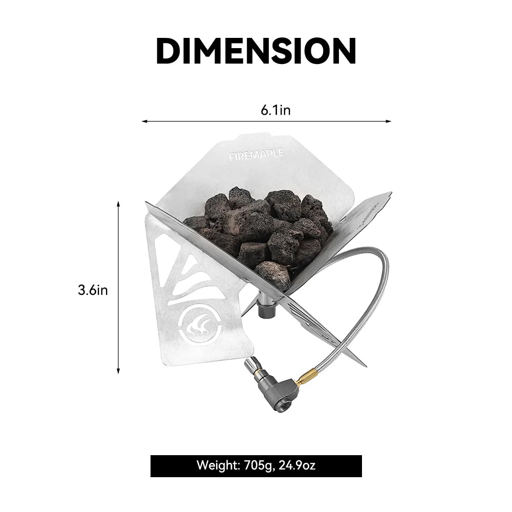 Foldable Stainless Steel Gas Fire Pit Outdoor Heating, Portable & Windproof