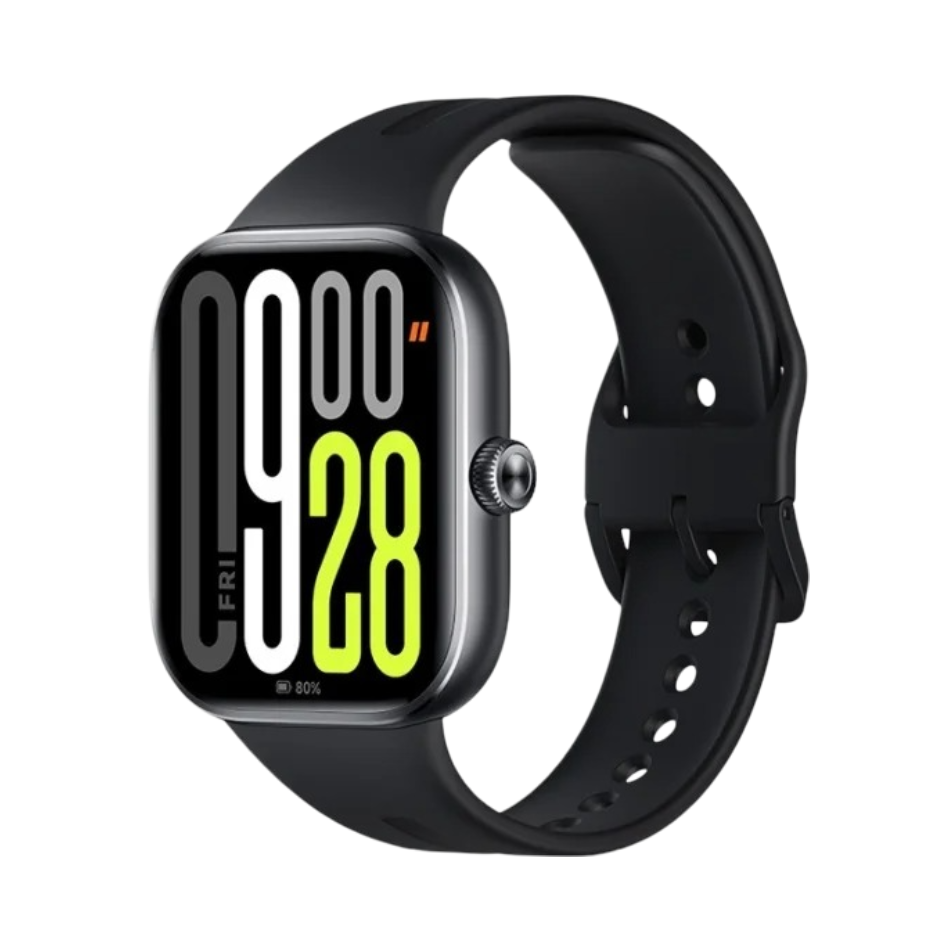 Bluetooth Smartwatch with 2.07" AMOLED Display & 24-Day Battery - Black n Blue Strap