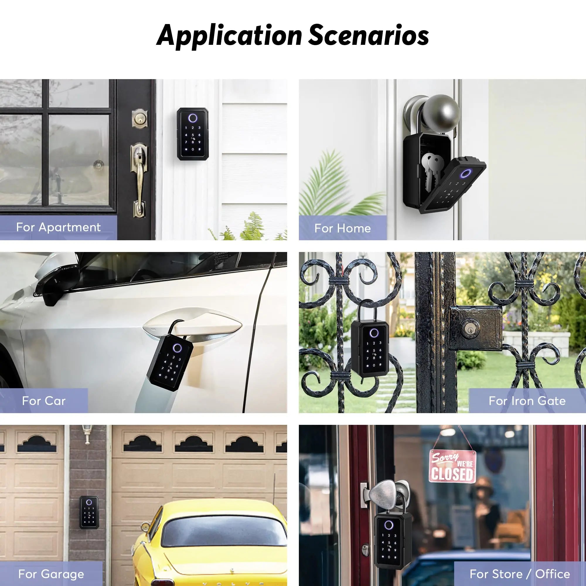 Outdoor Waterproof Key Storage Box with Smart App Control & Fingerprint Unlock