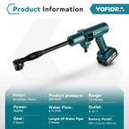 Cordless 3500W Electric Pressure Washer 200BAR, 6-in-1 Nozzle, 1 Battery, Long Hose for Outdoor Cleaning
