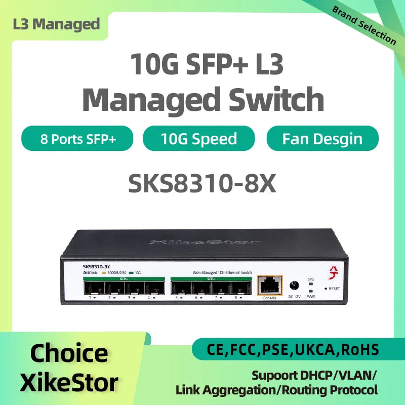 Layer 3 SFP+ Switch with Link Aggregation & Routing