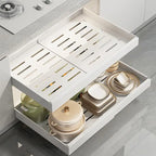 Pull-Out Kitchen Drawer Organizer Carbon Steel No Drill 48cm