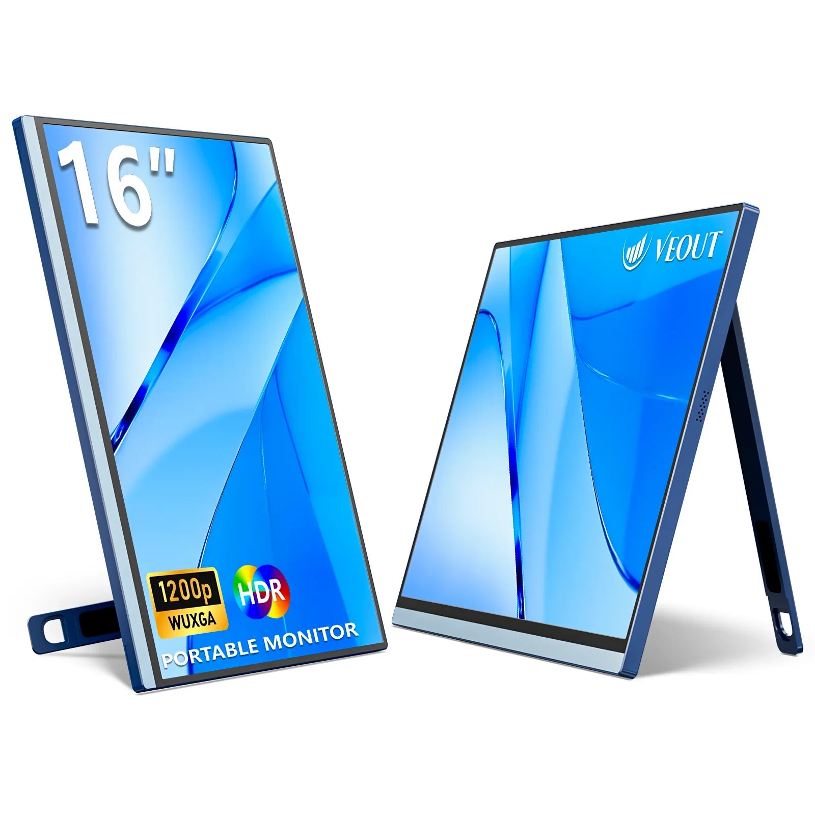 16" Portable IPS Monitor 1920x1200, USB-C & HDMI, Built-in Speakers