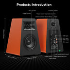 100W Home Theater Speakers with Optical and RCA Inputs