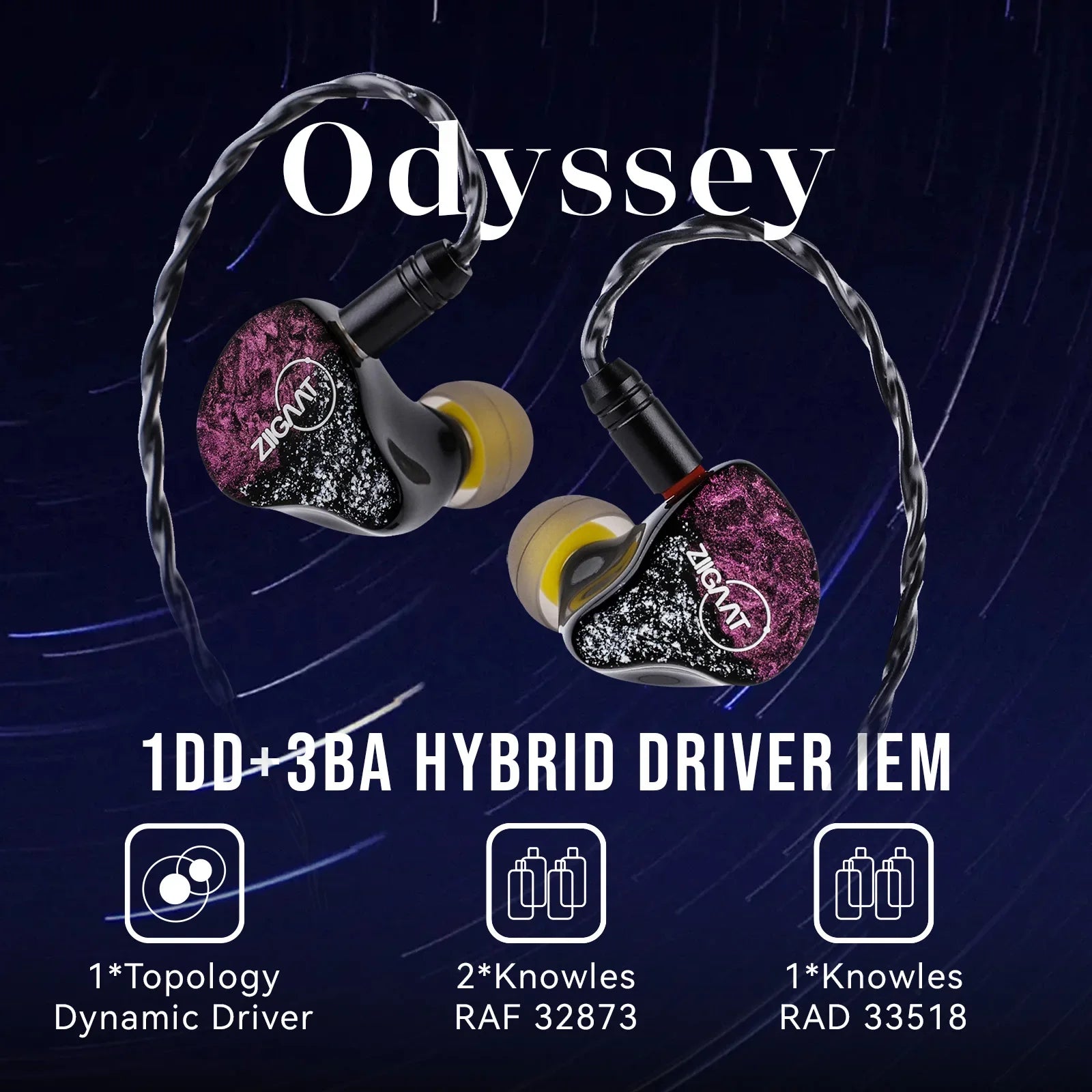 1DD+3BA Hybrid In-Ear Monitors with 3.5mm Jack
