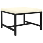 Modular PE Rattan Outdoor Ottoman with Removable Cushion – Black 60x60cm