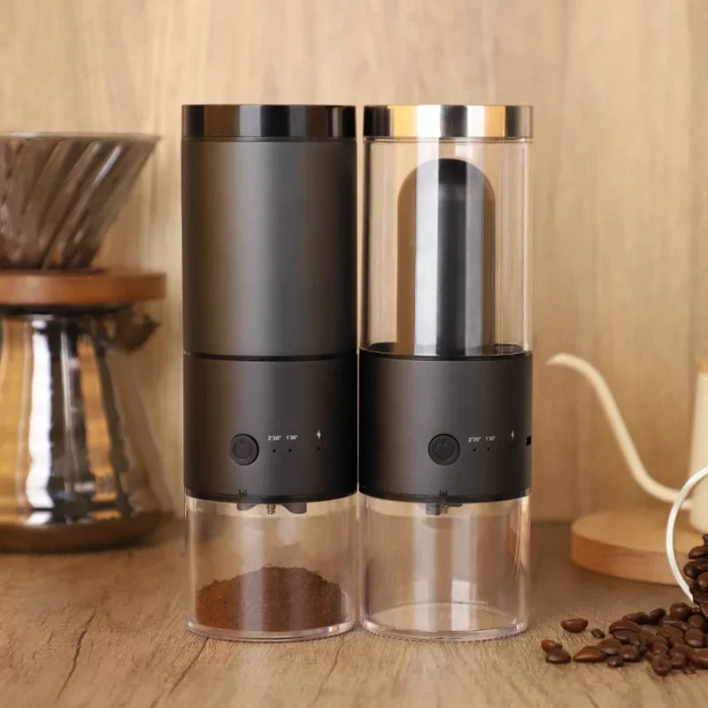 Rechargeable Travel Coffee Grinder with LED Display & 85g Capacity