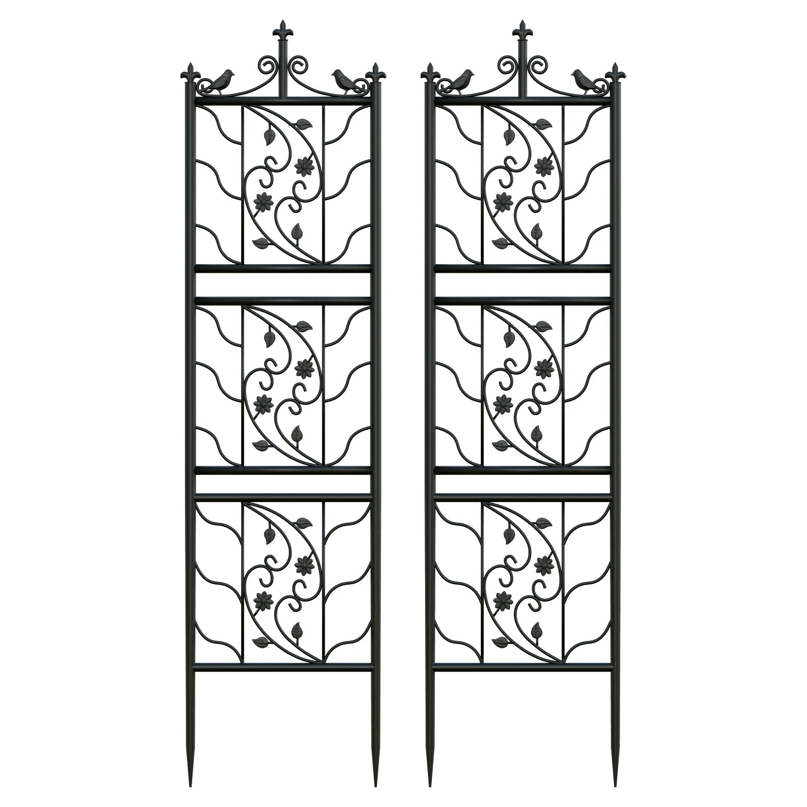 Tall Outdoor Garden Trellis Fence for Climbing Plants – Set of 6 Panels