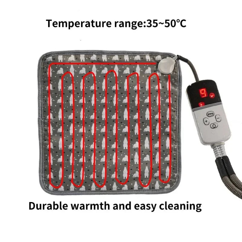 Cordless Gray Pet Heating Mat – Warm Waterproof Pad 45x45cm