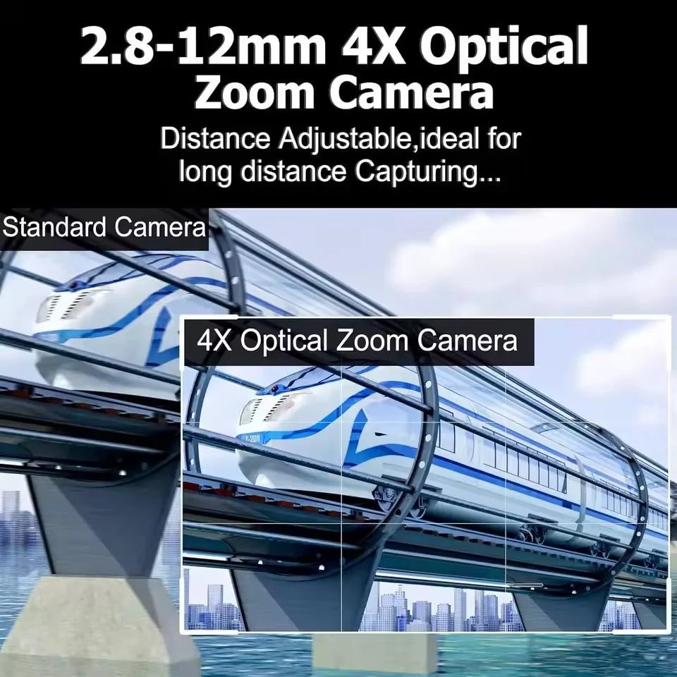 1080p USB Zoom Webcam with Varifocal Lens, 30fps 2.8-12mm lens