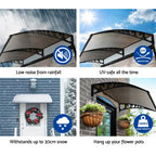 1x3m DIY Window & Door Awning Cover – UV Resistant, Waterproof, Brown