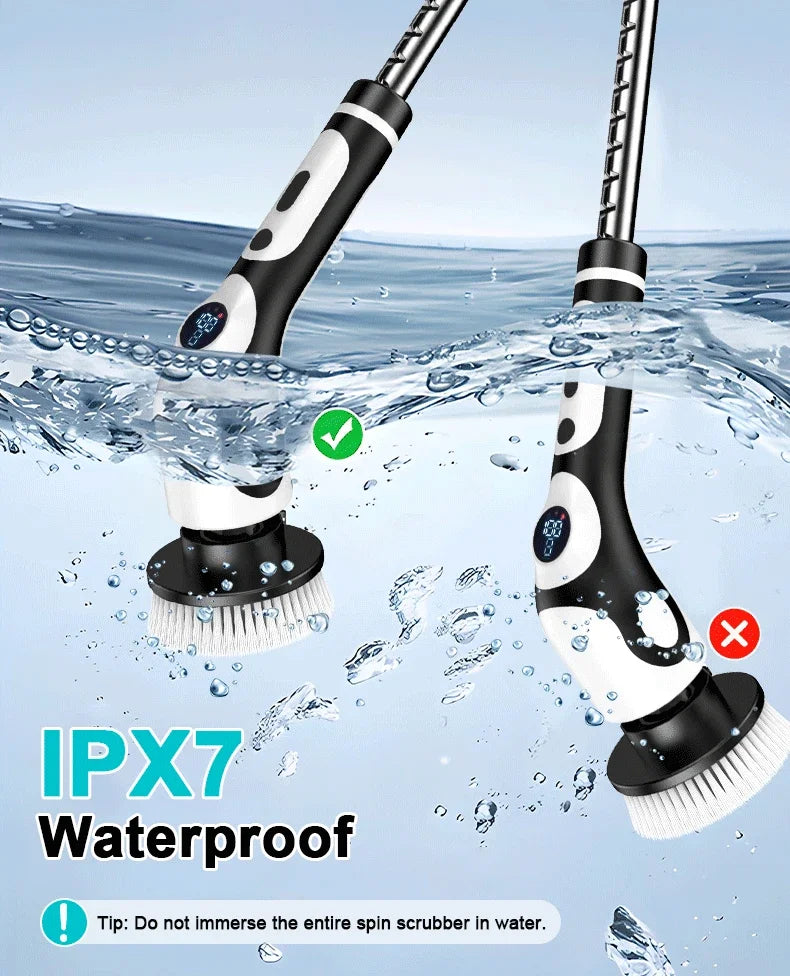 Cordless Bathroom Scrubber with Adjustable Extension Handle