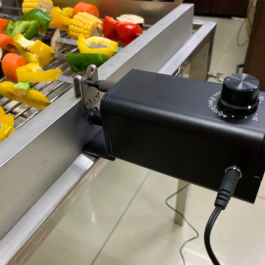 Electric BBQ Grill Motor for Rotating Skewers 3-12V, Variable Speed, Outdoor Use