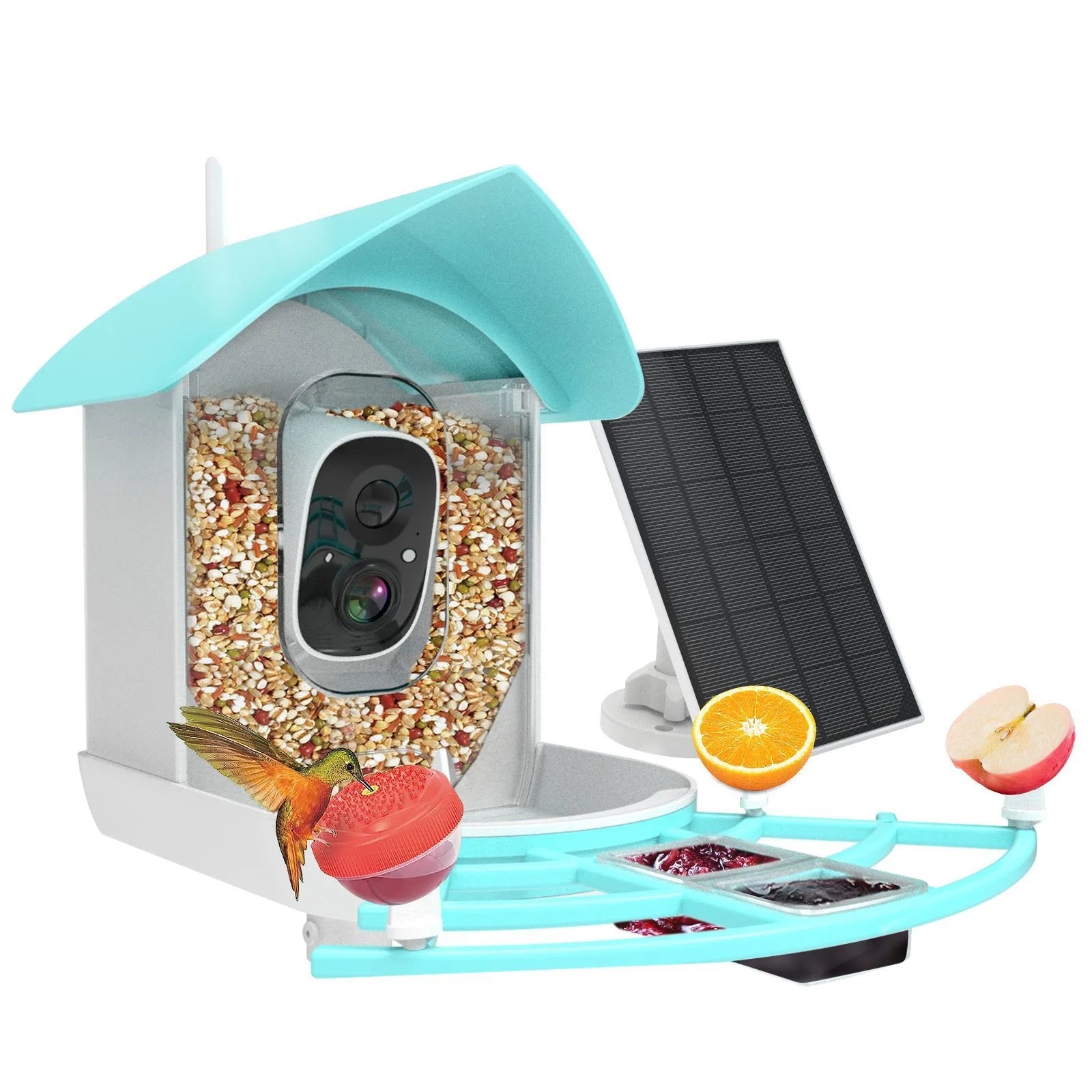 Solar Powered Smart Bird Feeder with HD Camera & Wi-Fi App Connectivity
