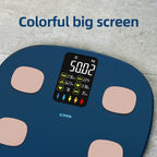 Smart Body Fat Scale, 16 Data Analyzer, Bluetooth, Oval, 180kg Capacity