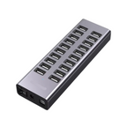 20-Port High-Speed USB Hub with 90W Power Adapter – Efficient Multi-Device Charging & Sync