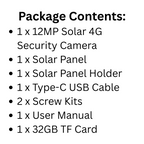12MP 6K Solar 4G PTZ Camera with Triple Lens, Night Vision & 32GB Storage