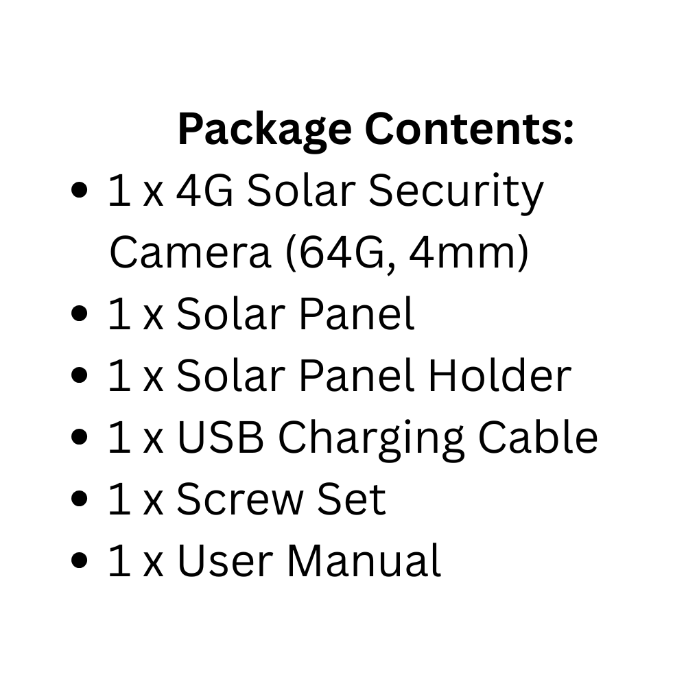 Solar 4G Outdoor Camera 64G 12MP 3-Lens, 10X Zoom, 8000mAh Battery, Remote Access
