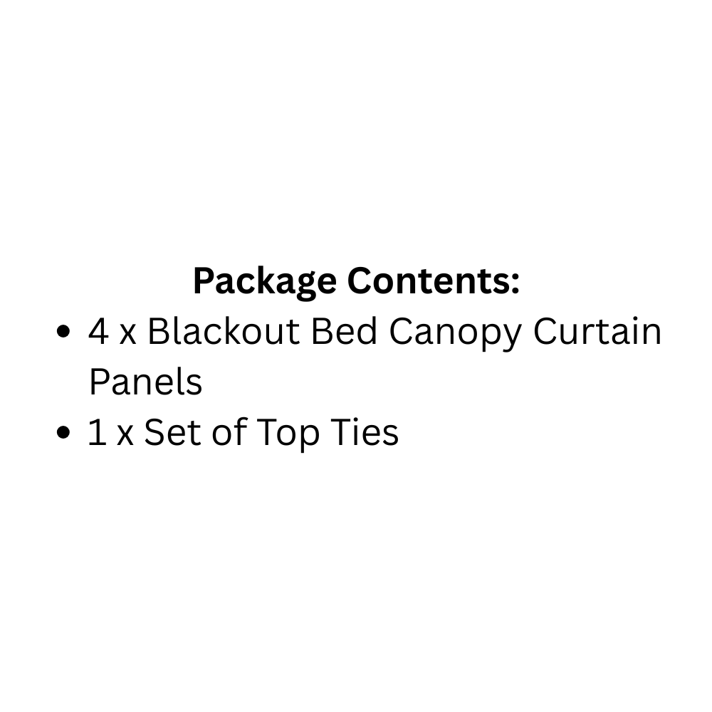 Black 152x203x190cm Bed Canopy Curtains Breathable, Lightproof 4-Panel Set with Full Coverage Design
