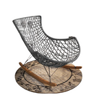 Outdoor Rattan Lounge Chair Semi-Reclining Retro Design for Comfortable Seating