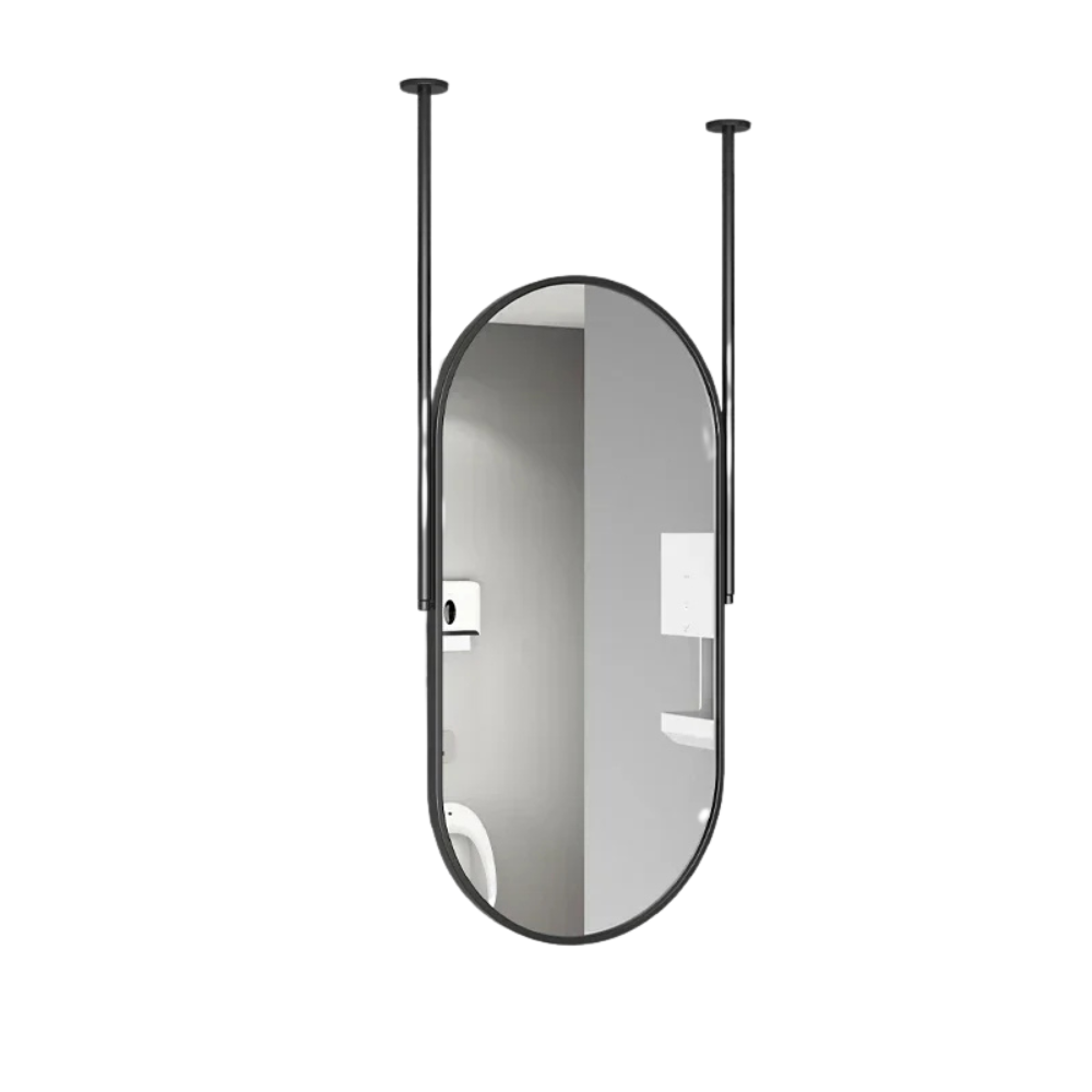 Contemporary Lighted Wall Mirror Oval Framed Vanity for Bedroom, Bathroom, or Hotel Use