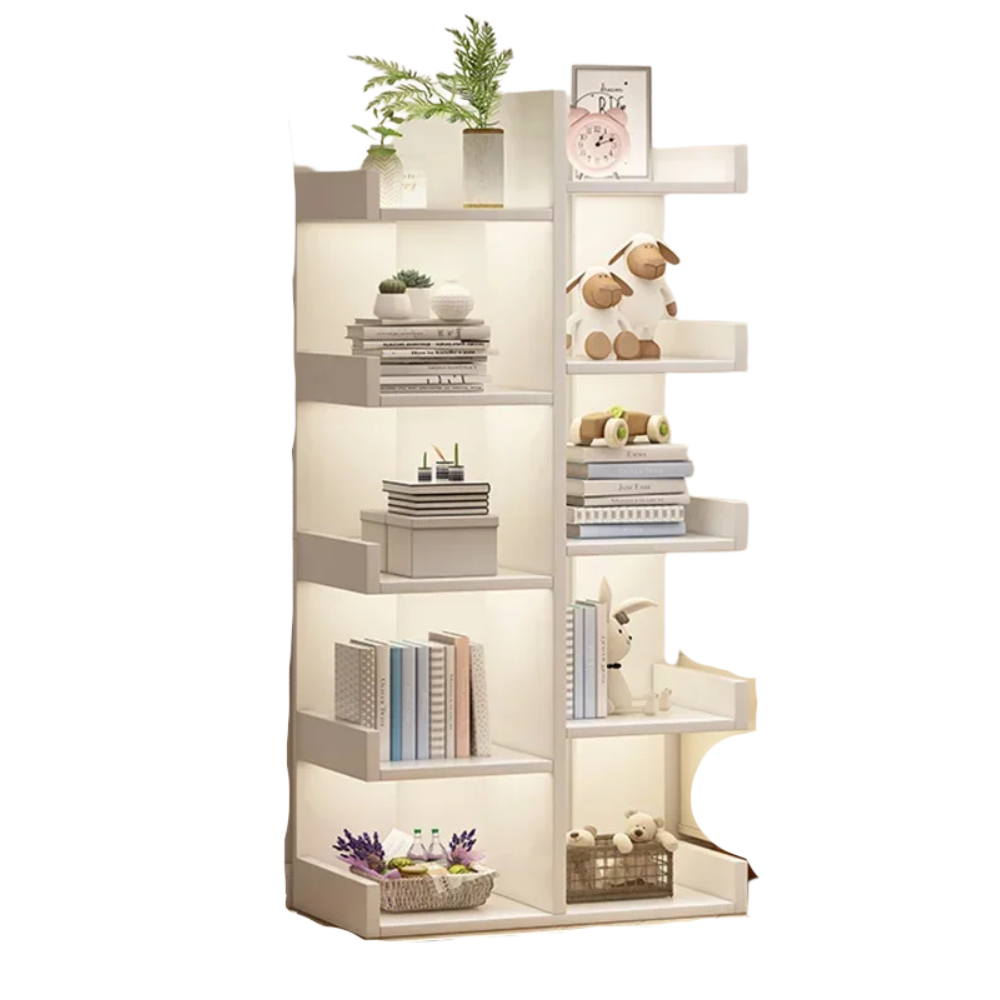 Modern Wooden Bookcase Rack Floor-Standing Multi-Layer Storage for Home or Office
