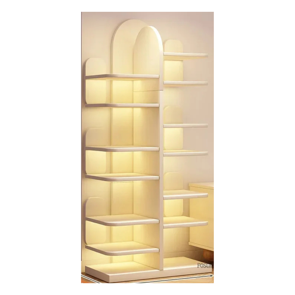 Modern Wooden Bookcase Rack Floor-Standing Multi-Layer Storage for Home or Office