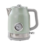 1.7L Electric Kettle with Retro Thermometer Fast Boiling, Stainless Steel, 1800W