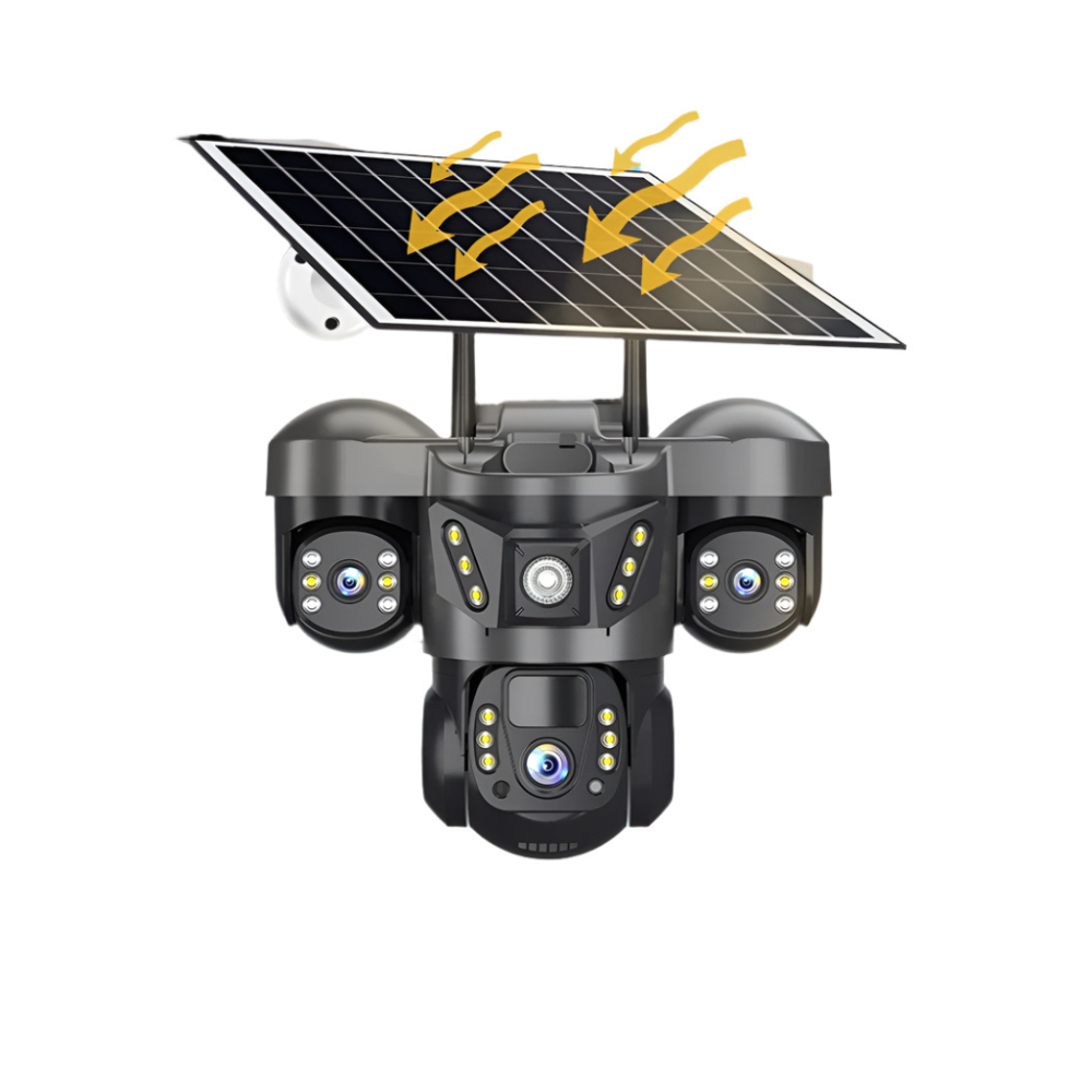 12MP 6K Solar 4G PTZ Camera with Triple Lens, Night Vision & 32GB Storage