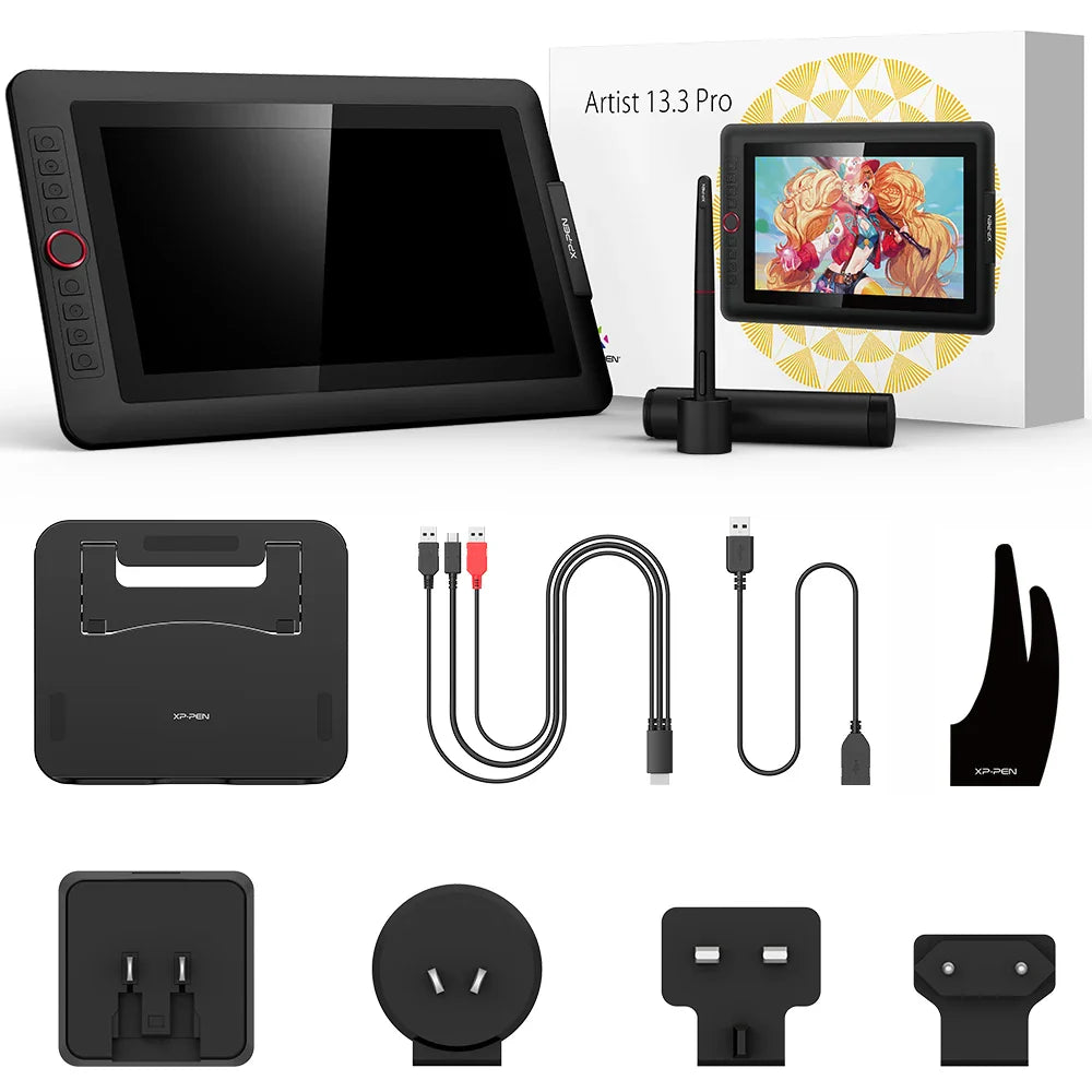13.3" Drawing Tablet Monitor with Tilt and Stylus