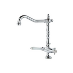 Antique Brass Kitchen Mixer Tap with Dual Handles and 360° Swivel Spout