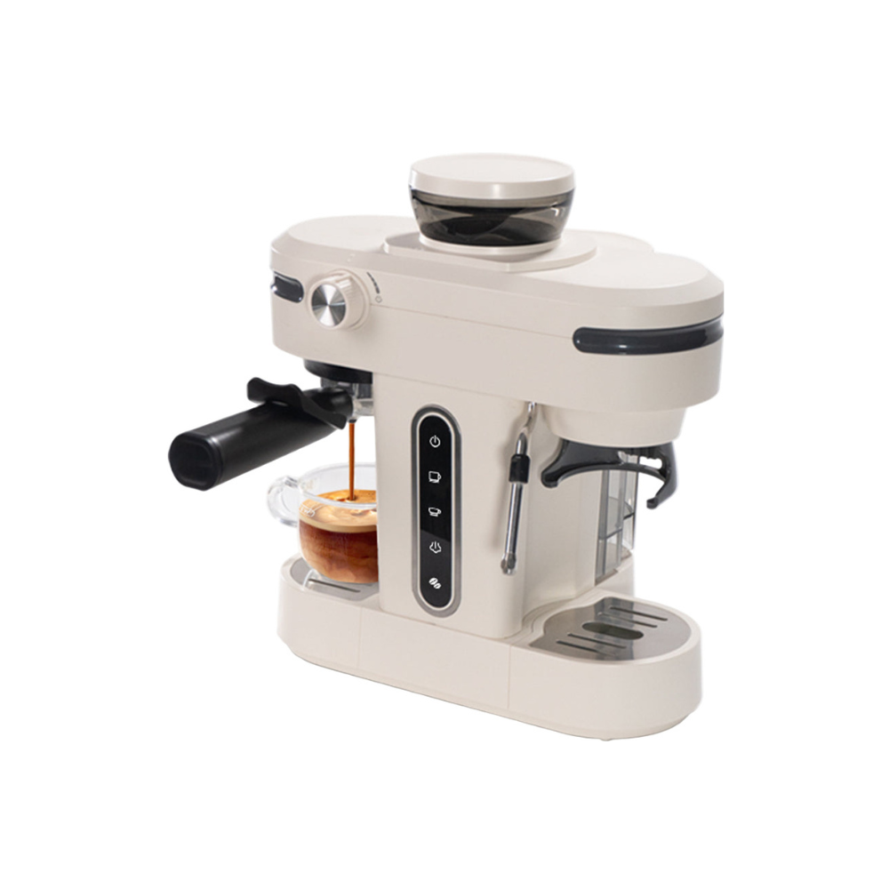 19-Bar Semi-Automatic Espresso Machine with Built-In Grinder & Steam Wand