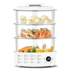 12L Multi-Tier Steam Cooker for Dumplings, Vegetables & Rice with Auto Shut-Off