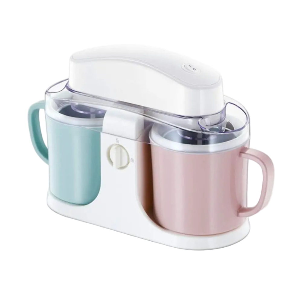 Double Barrel Ice Cream Maker with 1L Capacity – Homemade Yogurt & Frozen Dessert Machine