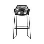 Waterproof Rattan Bar Stools Nordic Hollow-Back Chairs for Outdoor Courtyard & Patio Dining